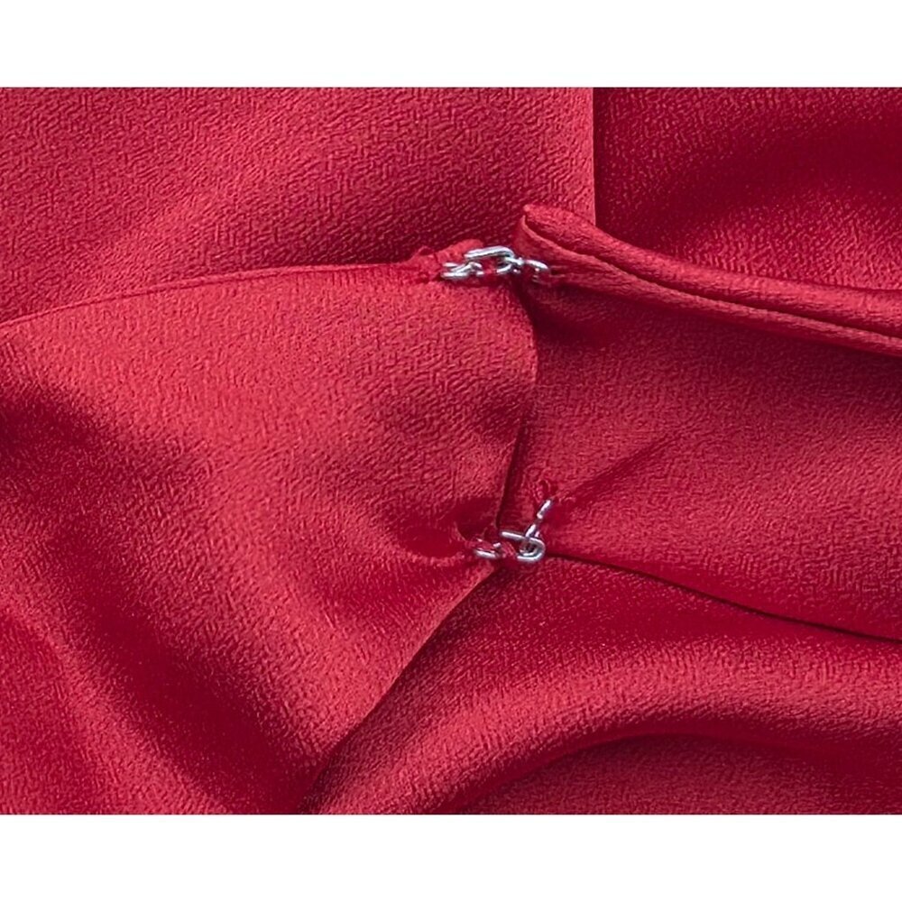 NWT Women's - Gianni Bini Peyton Red Satin Halter Dress, Size 12 - Picture 9 of 10